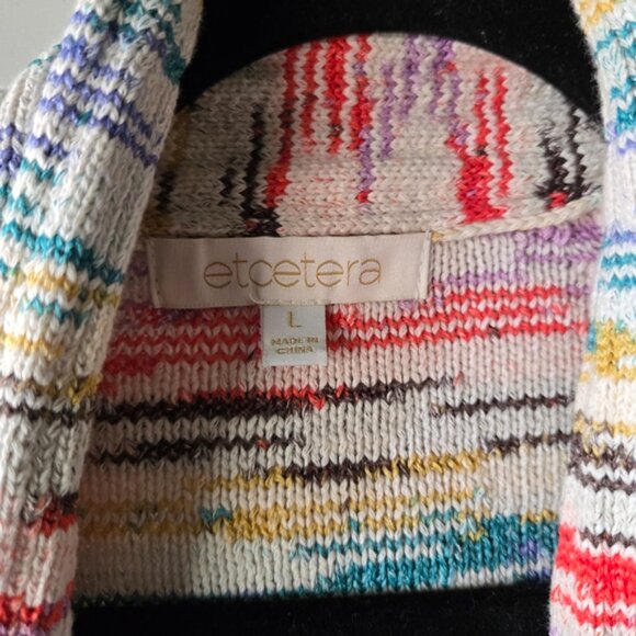 Etcetera Multicolor Knit Belted Cardigan – Size Large - Picture 5 of 6